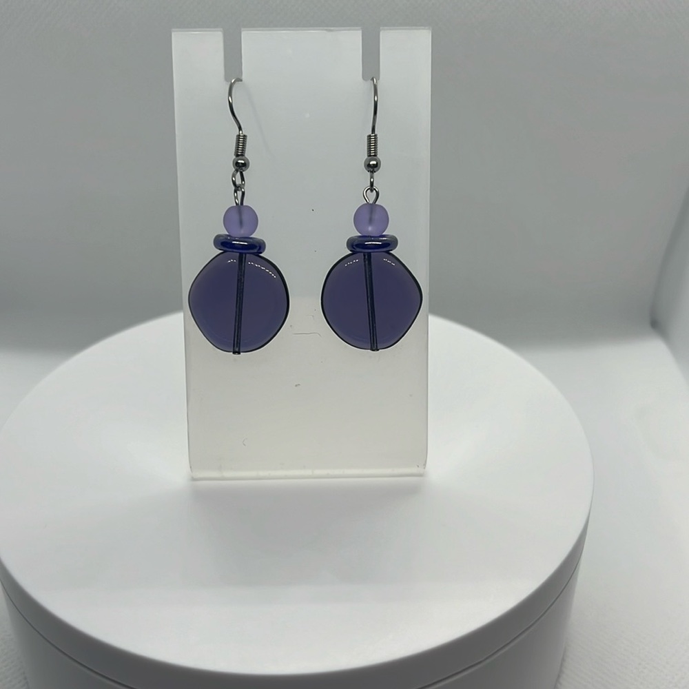 Glass and Sterling Earrings